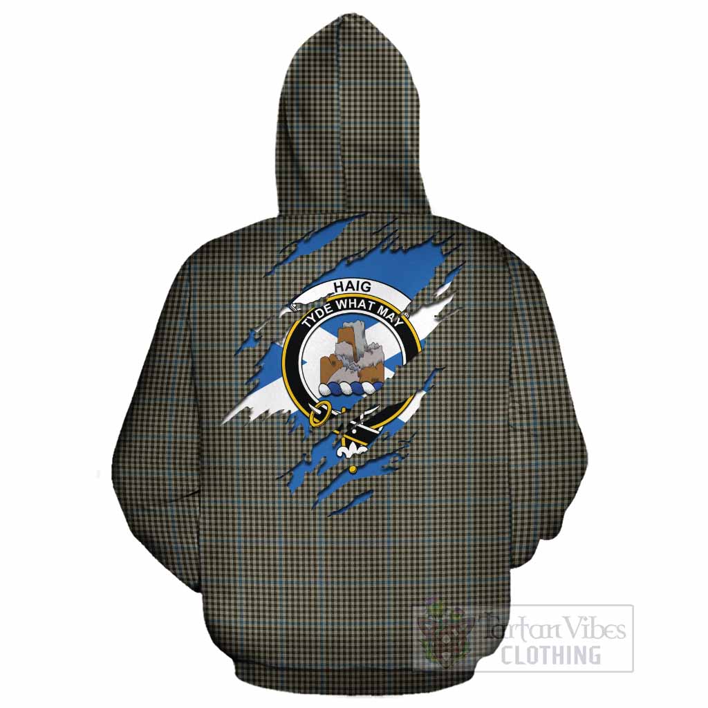 Haig Clan Crest In Me Tartan Cotton Hoodie Scotland Flag Style