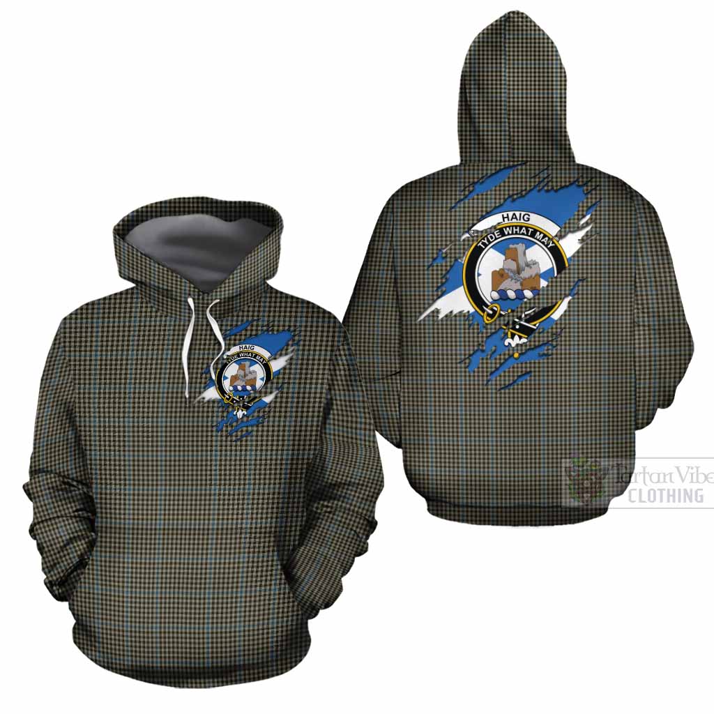 Haig Clan Crest In Me Tartan Cotton Hoodie Scotland Flag Style