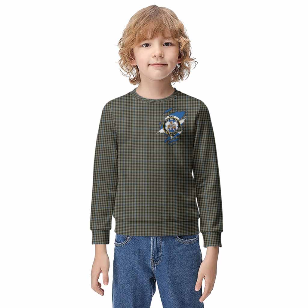 Haig Clan Crest In Me Tartan Kid Knitted Sweatshirt Scotland Flag Style