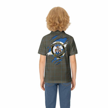 Haig Clan Crest In Me Tartan Kid Polo Shirt Scotland Flag Style