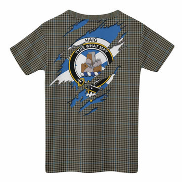 Haig Clan Crest In Me Tartan Kid T-shirt Scotland Flag Style