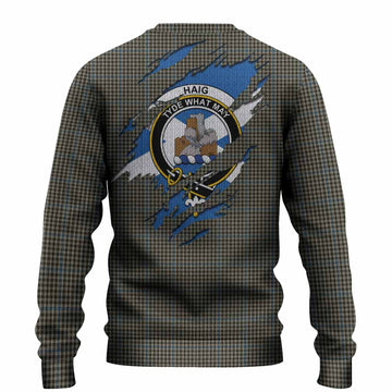 Haig Clan Crest In Me Tartan Knitted Sweater Scotland Flag Style
