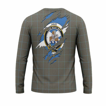 Haig Clan Crest In Me Tartan Long Sleeve T-Shirt Scotland Flag Style