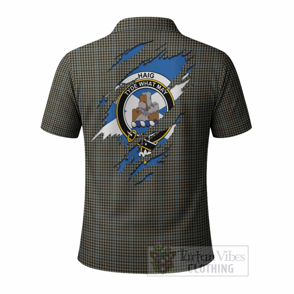 Haig Clan Crest In Me Tartan Polo Shirt Scotland Flag Style