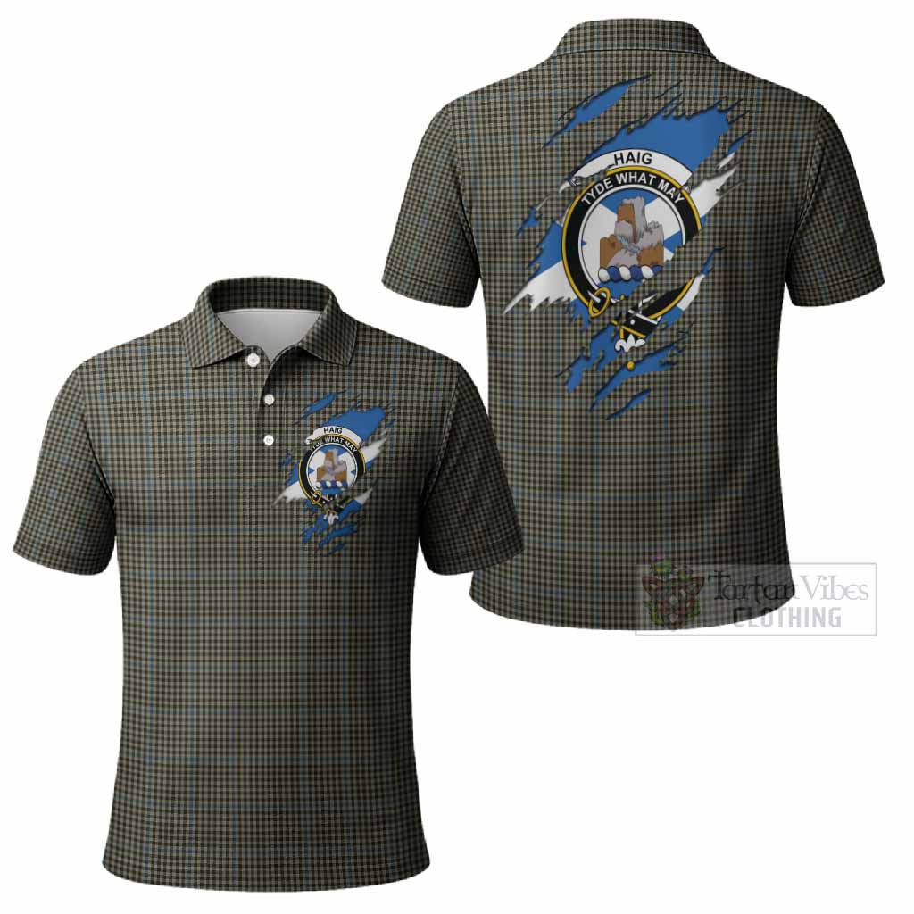 Haig Clan Crest In Me Tartan Polo Shirt Scotland Flag Style