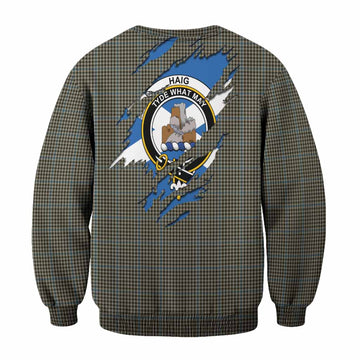 Haig Clan Crest In Me Tartan Sweatshirt Scotland Flag Style