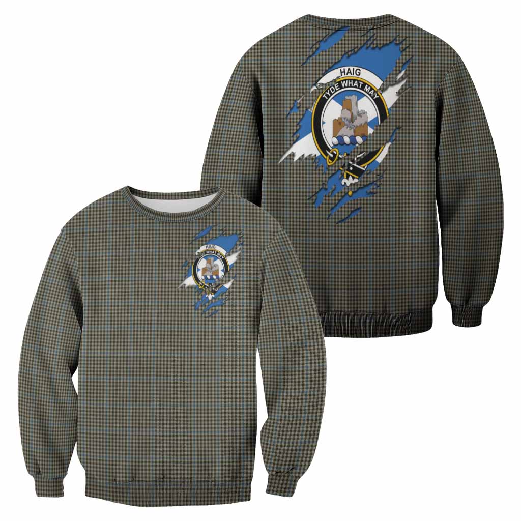 Haig Clan Crest In Me Tartan Sweatshirt Scotland Flag Style