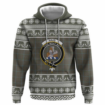 Haig Clan Tartan Christmas Hoodie with Family Crest