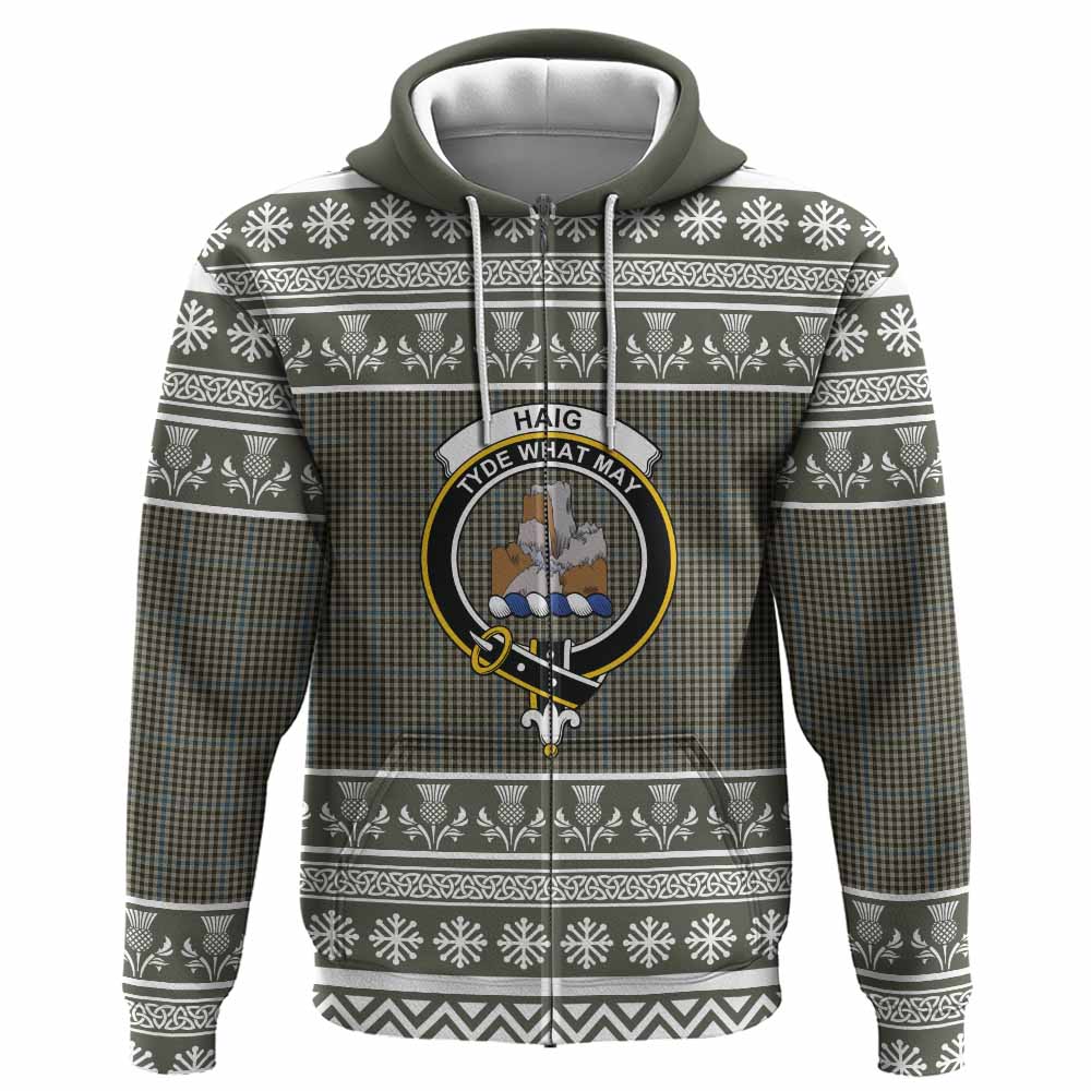 Haig Clan Tartan Christmas Hoodie with Family Crest - Tartan Vibes Clothing