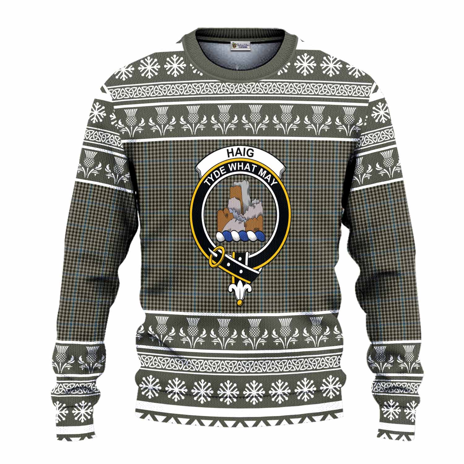 Haig Clan Tartan Christmas Ugly Sweater with Family Crest - Tartan Vibes Clothing