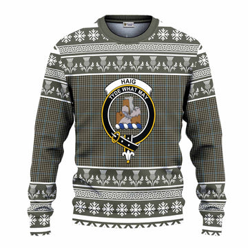 Haig Clan Tartan Christmas Ugly Sweater with Family Crest