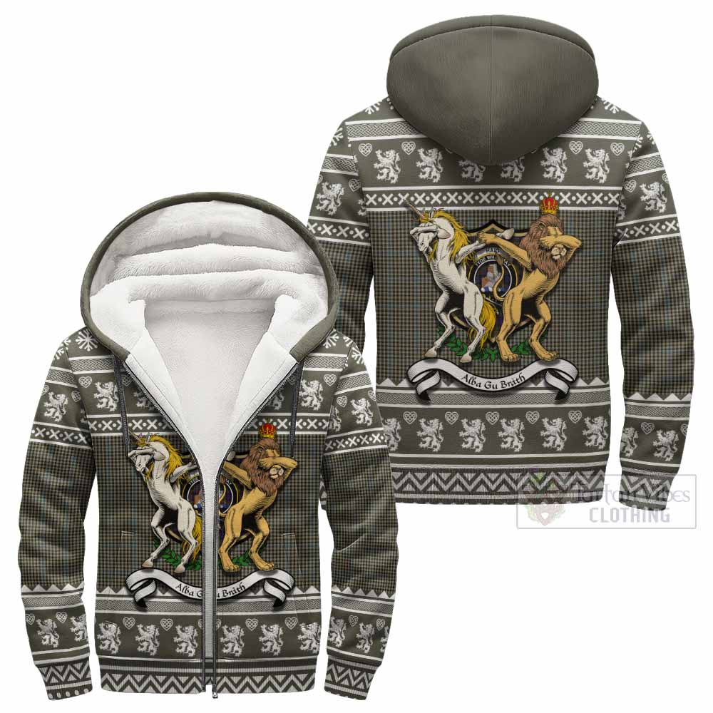 Haig Clan Tartan Crest Christmas Fleece Hoodie Coat of Arms Funny Style - Tartan Vibes Clothing