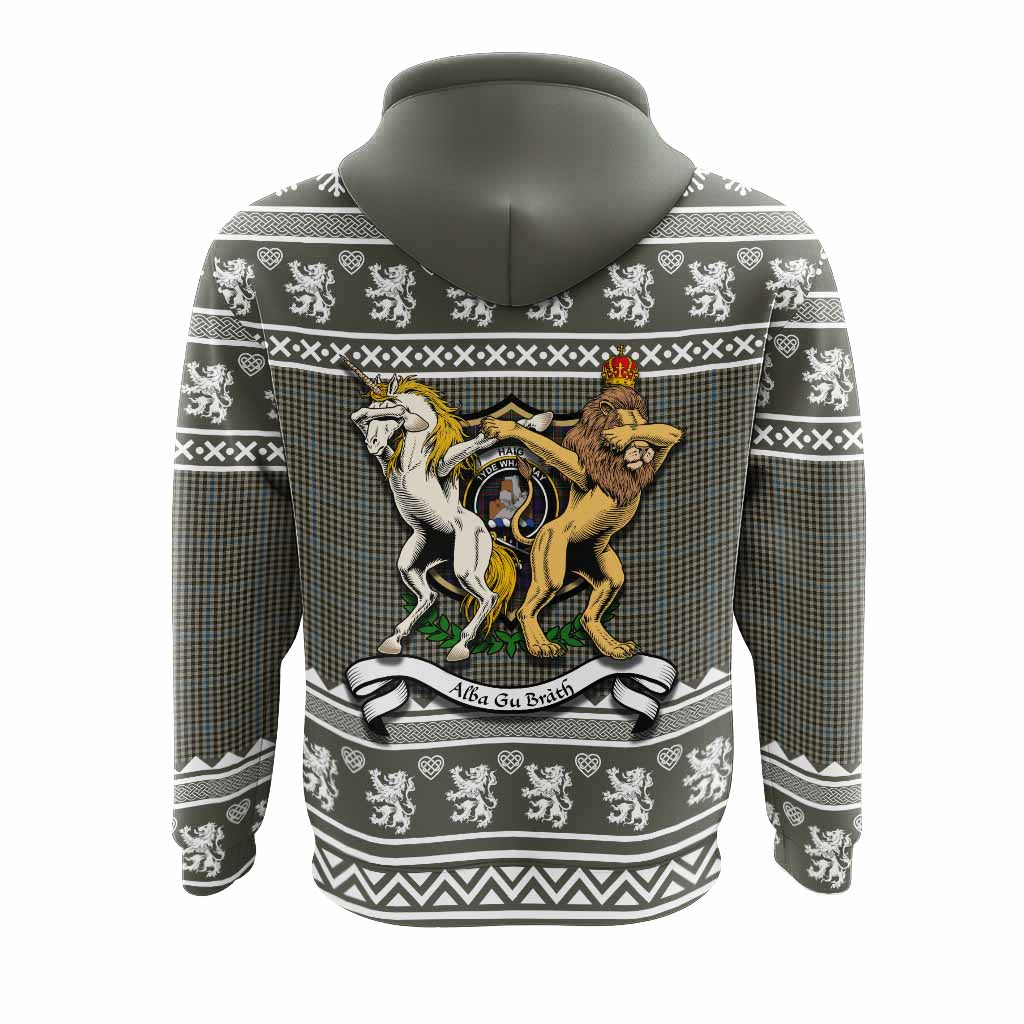 Haig Clan Tartan Crest Christmas Hoodie Coat of Arms Funny Style - Tartan Vibes Clothing