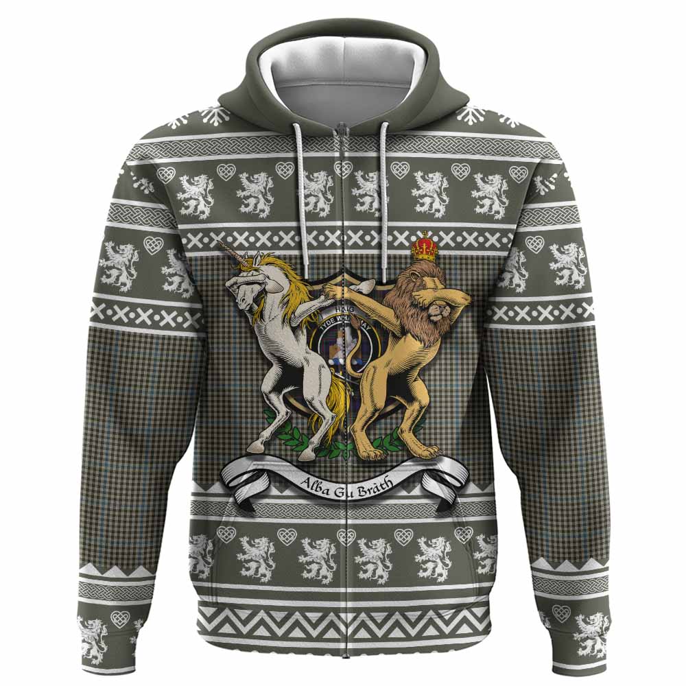 Haig Clan Tartan Crest Christmas Hoodie Coat of Arms Funny Style - Tartan Vibes Clothing