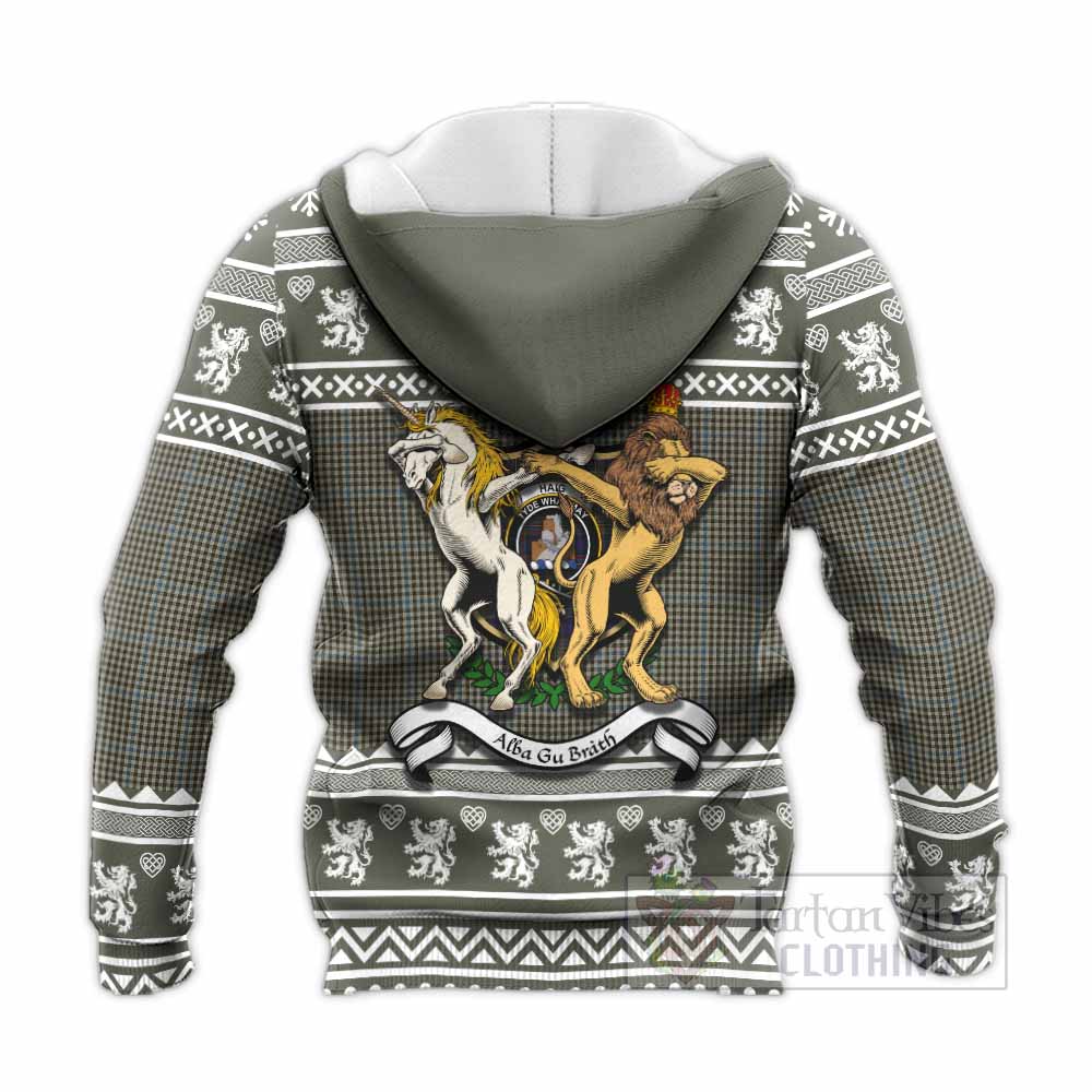 Haig Clan Tartan Crest Christmas Knitted Hoodie Coat of Arms Funny Style - Tartan Vibes Clothing