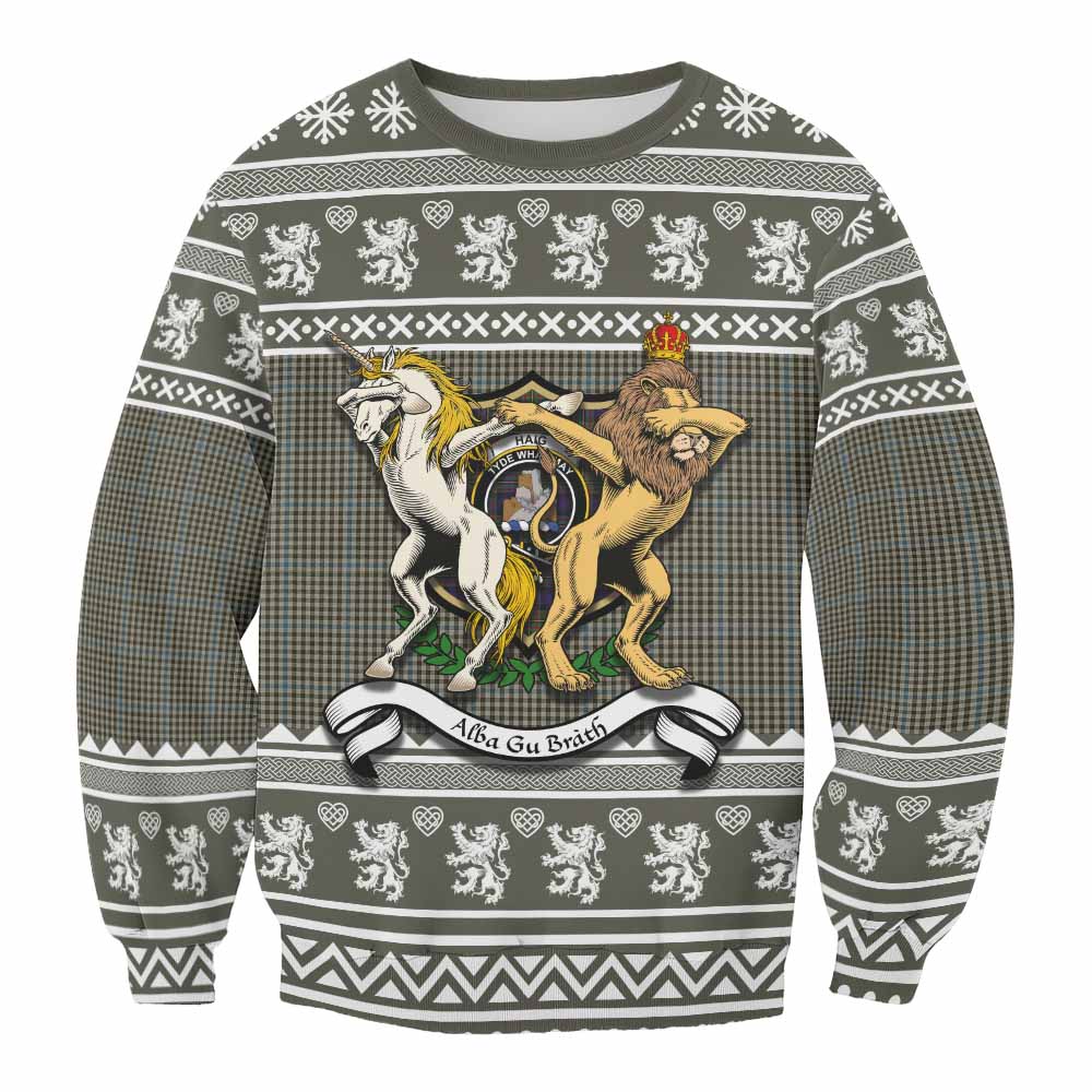 Haig Clan Tartan Crest Christmas Sweatshirt Coat of Arms Funny Style - Tartan Vibes Clothing