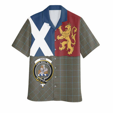 Haig Crest Tartan Hawaiian Shirt with Lion Rampant Saltire Style