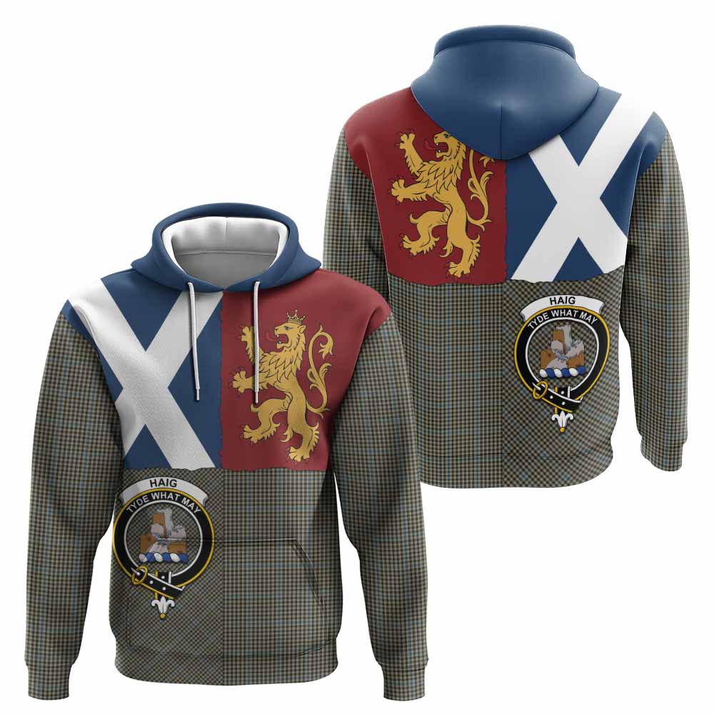 Haig Crest Tartan Hoodie with Lion Rampant Saltire Style