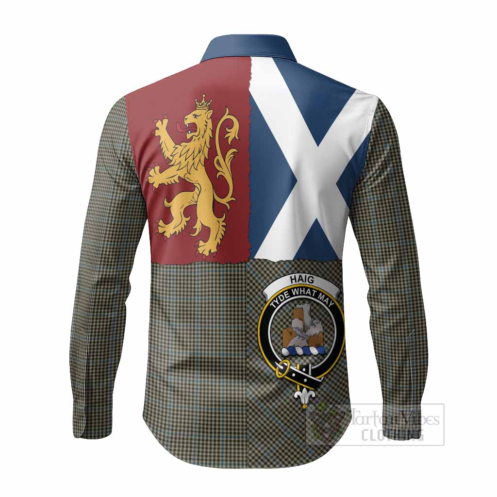 Haig Crest Tartan Long Sleeve Button Shirts with Lion Rampant Saltire Style