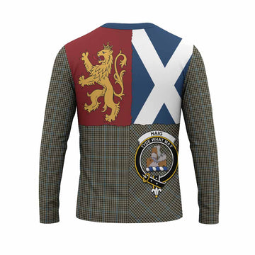 Haig Crest Tartan Long Sleeve T-Shirt with Lion Rampant Saltire Style
