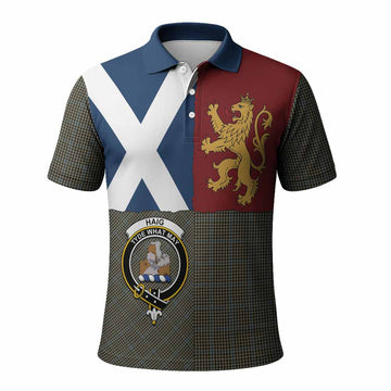 Haig Crest Tartan Polo Shirt with Lion Rampant Saltire Style