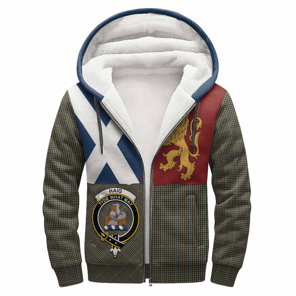 Haig Crest Tartan Sherpa Hoodie with Lion Rampant Saltire Style
