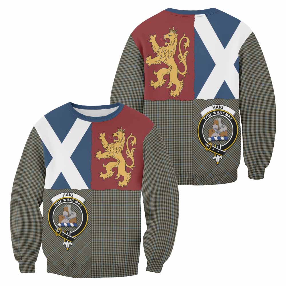 Haig Crest Tartan Sweatshirt with Lion Rampant Saltire Style