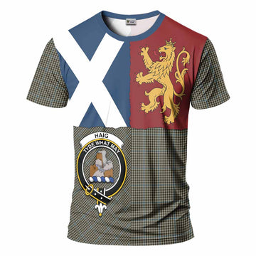 Haig Crest Tartan T-Shirt with Lion Rampant Saltire Style