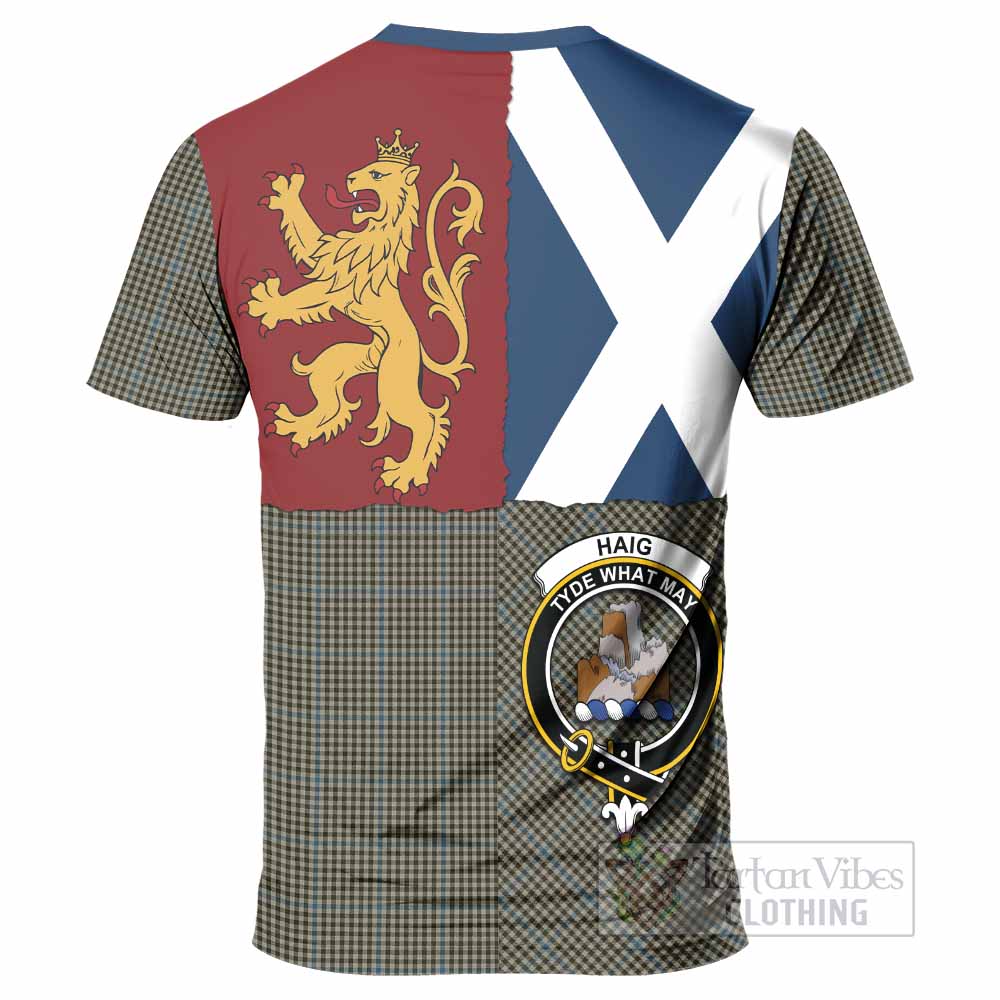 Haig Crest Tartan T-Shirt with Lion Rampant Saltire Style