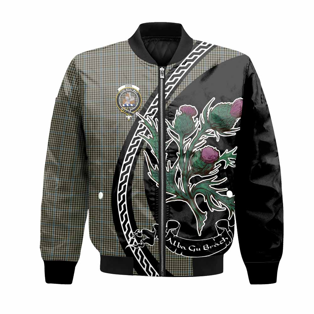 Haig Family Crest Tartan Bomber Jacket Alba Thistle Inspired - Tartan Vibes Clothing