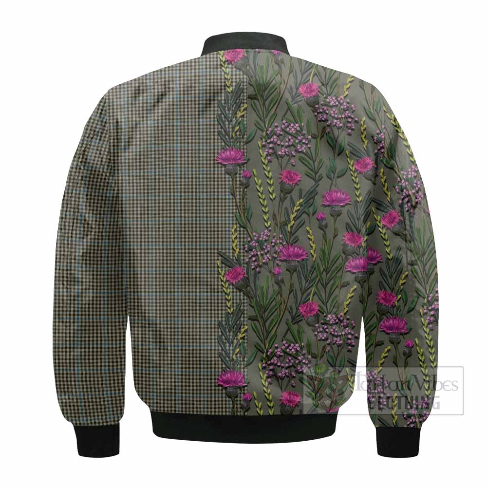 Haig Family Crest Tartan Bomber Jacket Scottish Thistle Flower Pattern Half Style - Tartan Vibes Clothing
