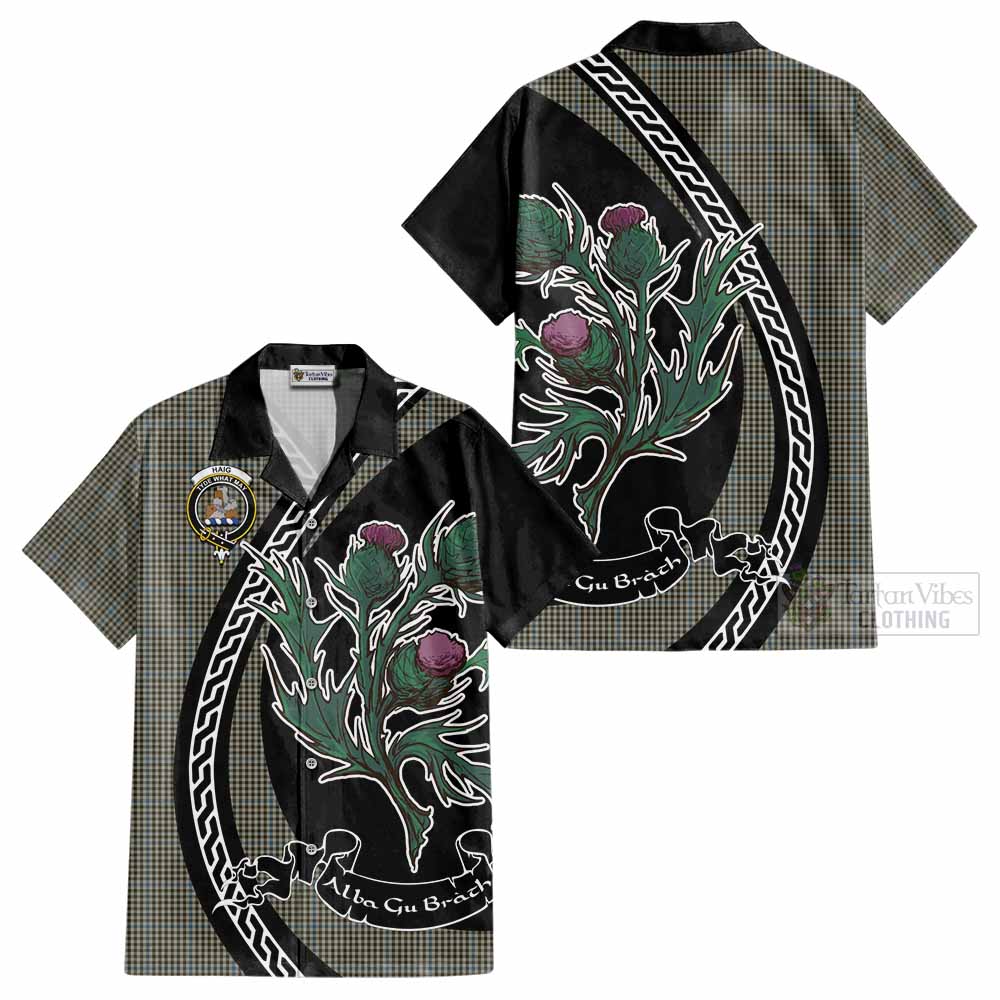 Haig Family Crest Tartan Cotton Hawaiian Shirt Alba Thistle Inspired - Tartan Vibes Clothing