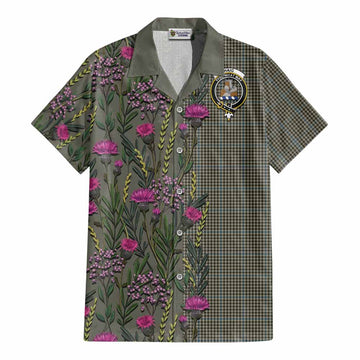 Haig Family Crest Tartan Cotton Hawaiian Shirt Scottish Thistle Flower Pattern Half Style - Tartan Vibes Clothing