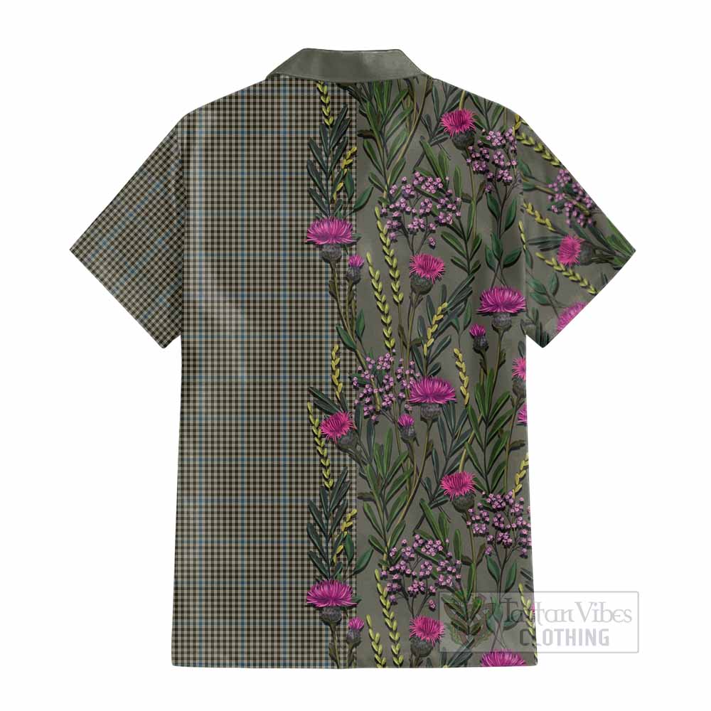 Haig Family Crest Tartan Cotton Hawaiian Shirt Scottish Thistle Flower Pattern Half Style - Tartan Vibes Clothing
