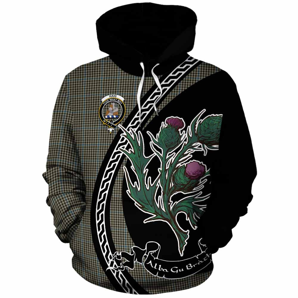 Haig Family Crest Tartan Cotton Hoodie Alba Thistle Inspired - Tartan Vibes Clothing