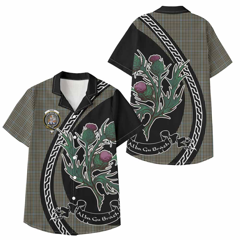 Haig Family Crest Tartan Kid Hawaiian Shirt Alba Thistle Inspired - Tartan Vibes Clothing