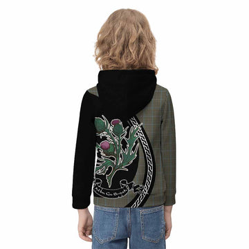 Haig Family Crest Tartan Kid Hoodie Alba Thistle Inspired