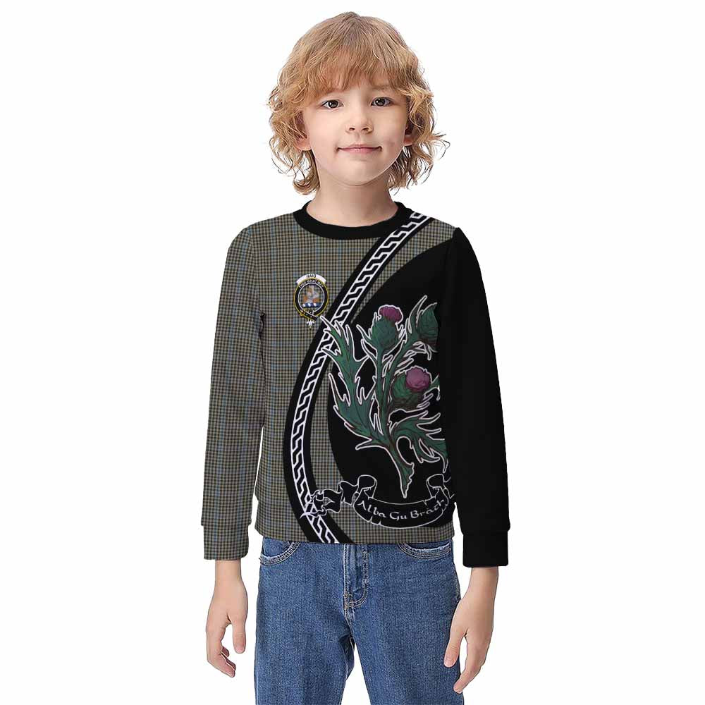 Haig Family Crest Tartan Kid Knitted Sweatshirt Alba Thistle Inspired - Tartan Vibes Clothing