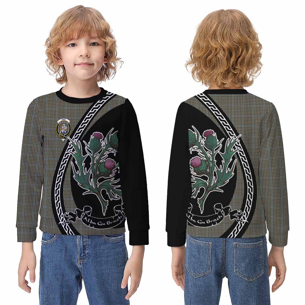Haig Family Crest Tartan Kid Knitted Sweatshirt Alba Thistle Inspired - Tartan Vibes Clothing