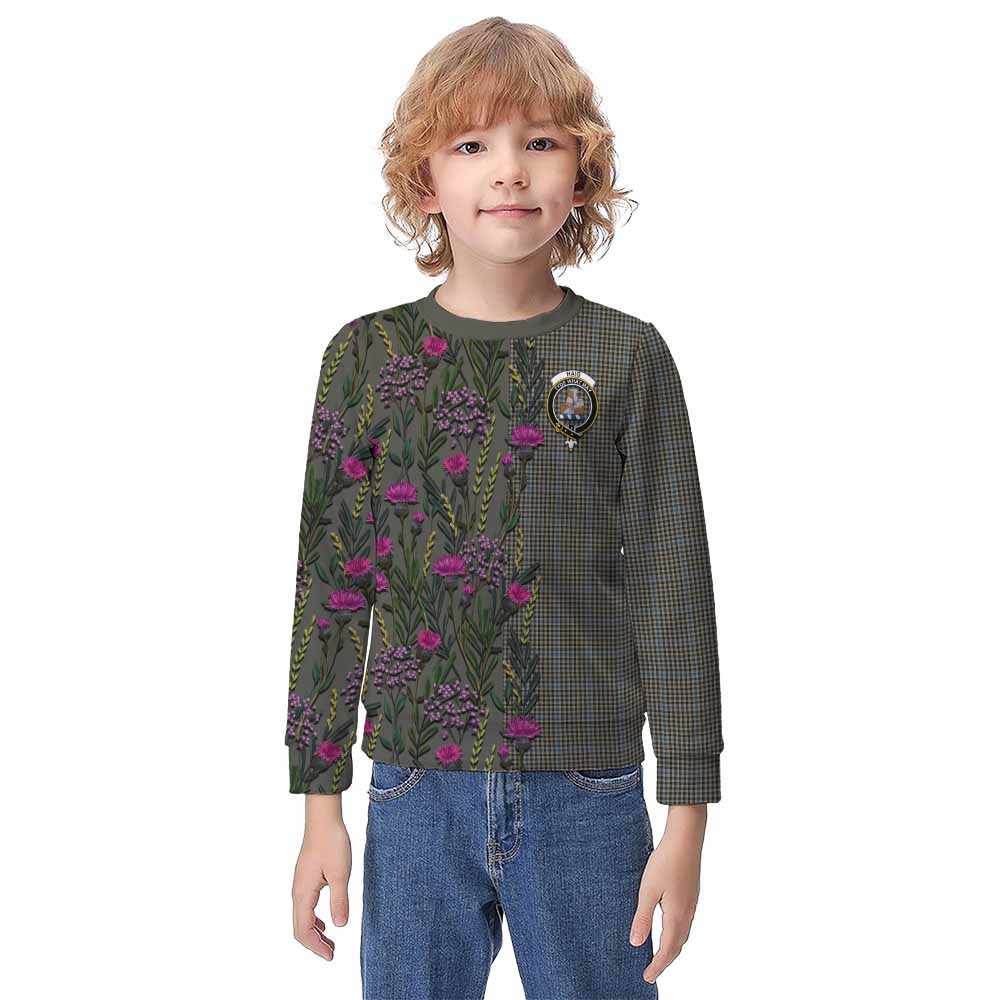Haig Family Crest Tartan Kid Knitted Sweatshirt Scottish Thistle Flower Pattern Half Style - Tartan Vibes Clothing