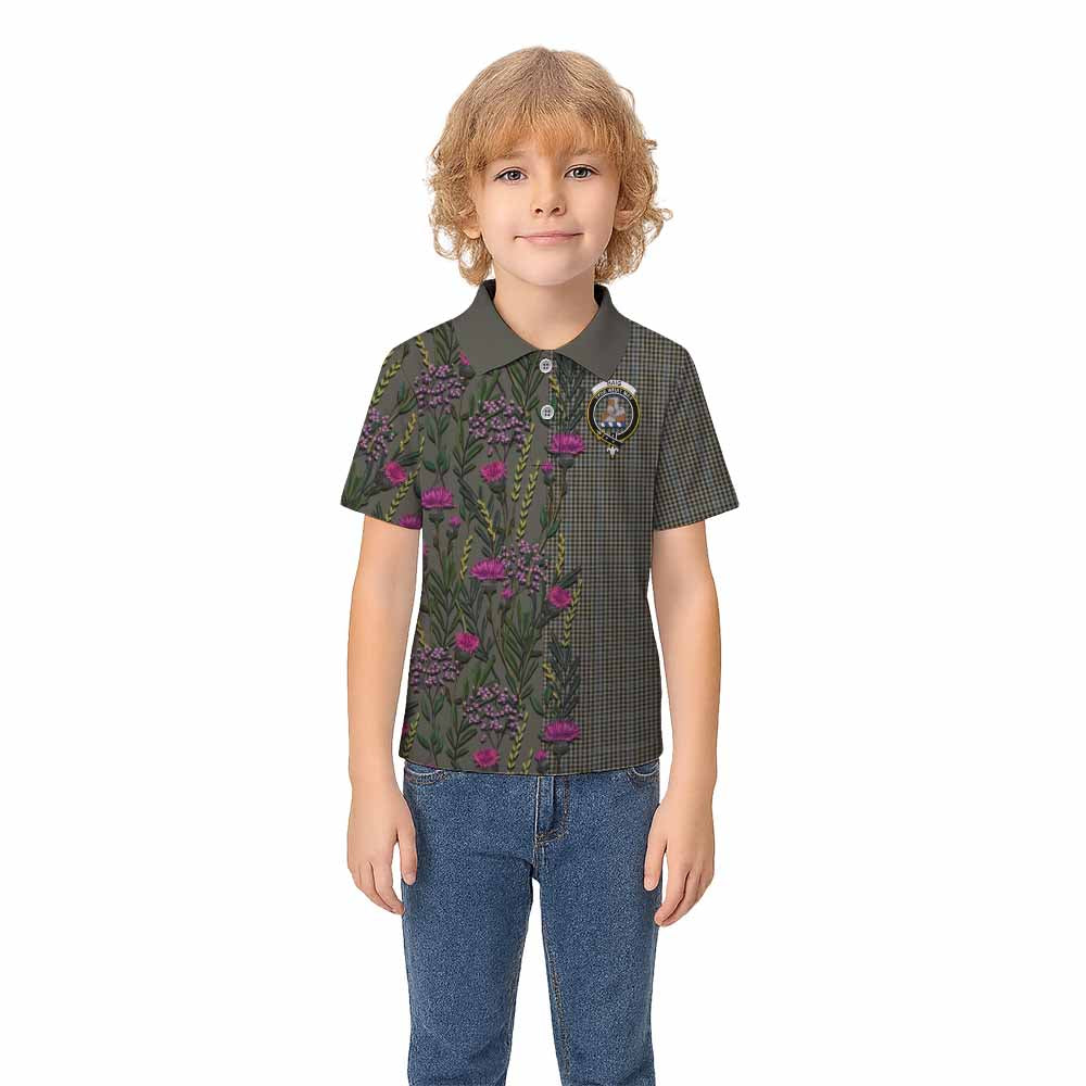 Haig Family Crest Tartan Kid Polo Shirt Scottish Thistle Flower Pattern Half Style - Tartan Vibes Clothing