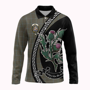 Haig Family Crest Tartan Long Sleeve Polo Shirt Alba Thistle Inspired