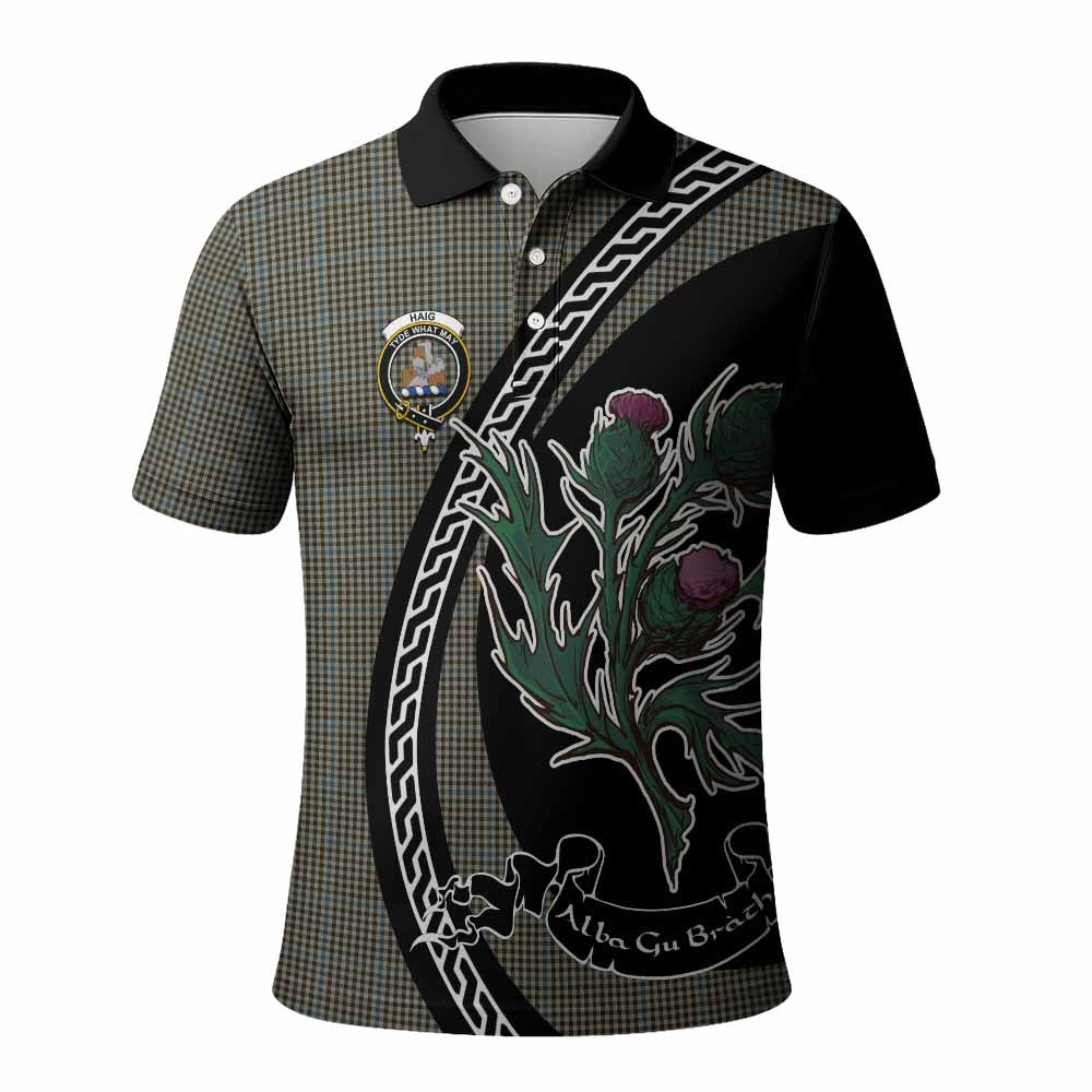 Haig Family Crest Tartan Polo Shirt Alba Thistle Inspired - Tartan Vibes Clothing