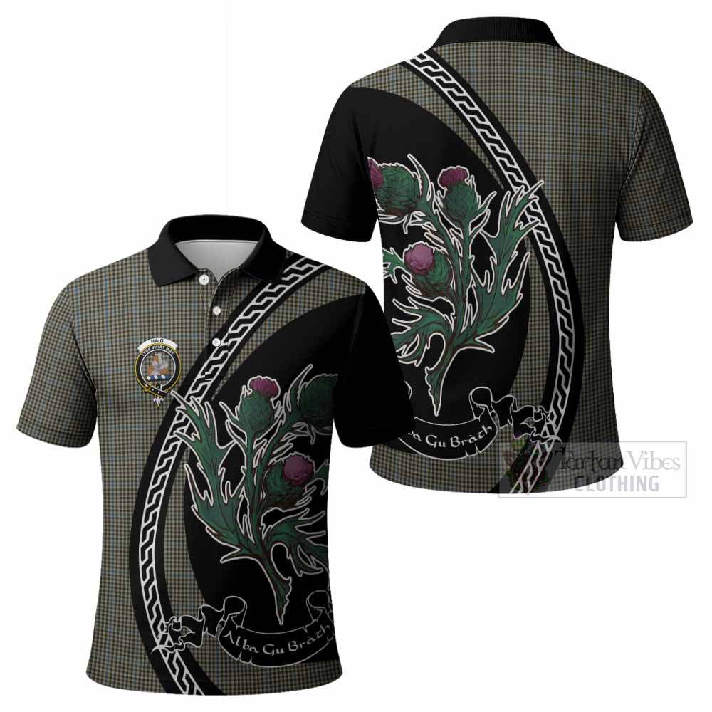 Haig Family Crest Tartan Polo Shirt Alba Thistle Inspired - Tartan Vibes Clothing
