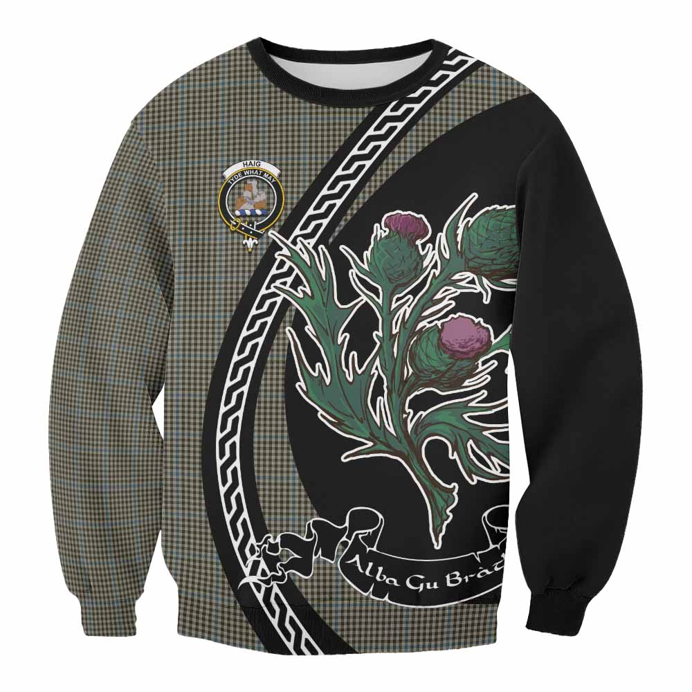 Haig Family Crest Tartan Sweatshirt Alba Thistle Inspired - Tartan Vibes Clothing