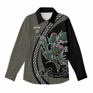Haig Family Crest Tartan Women Casual Shirt Alba Thistle Inspired