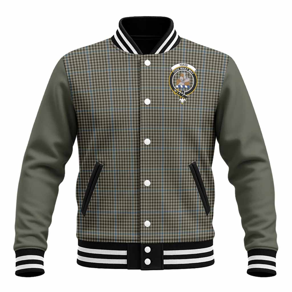 Haig Tartan Accent Baseball Jacket with Family Crest
