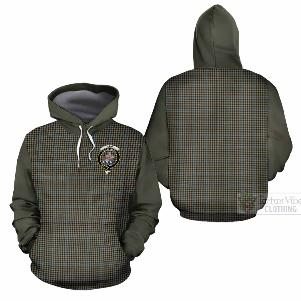 Haig Tartan Accent Cotton Hoodie with Family Crest