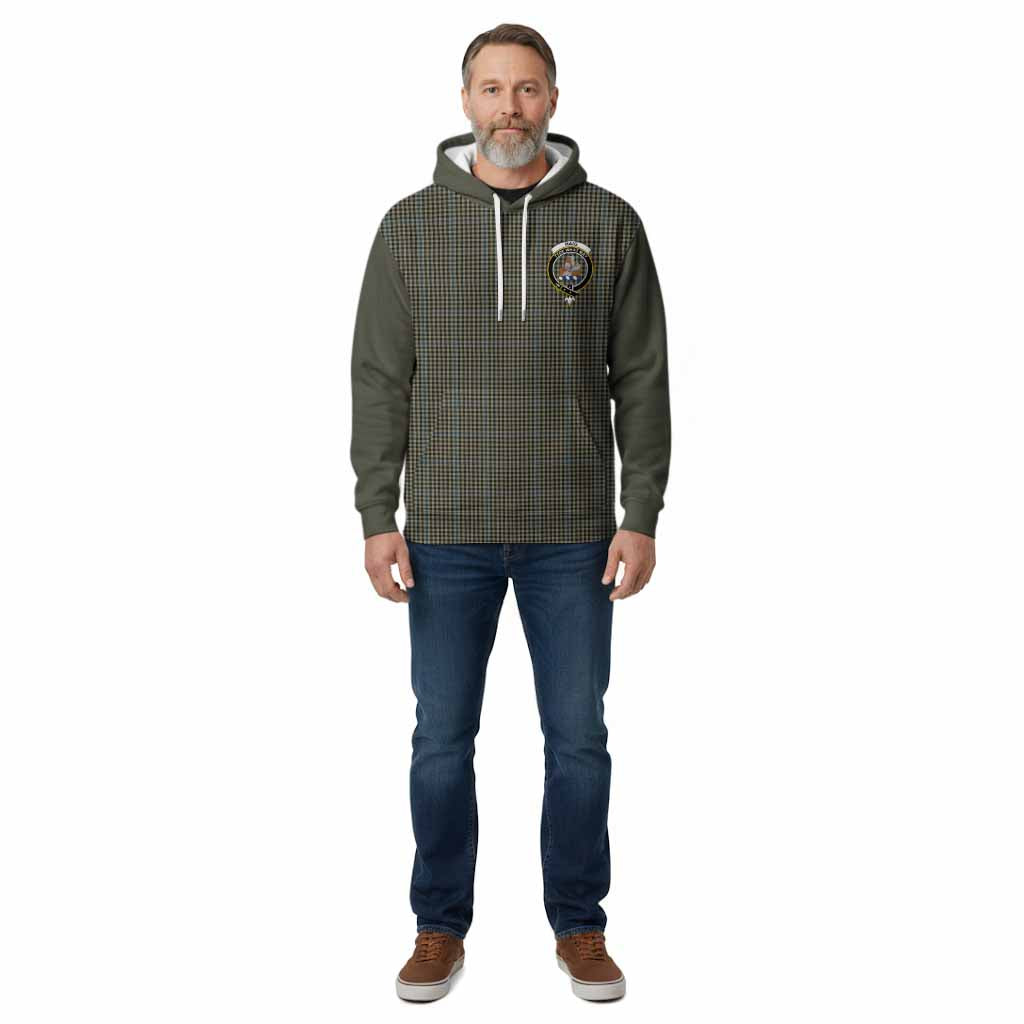 Haig Tartan Accent Cotton Hoodie with Family Crest
