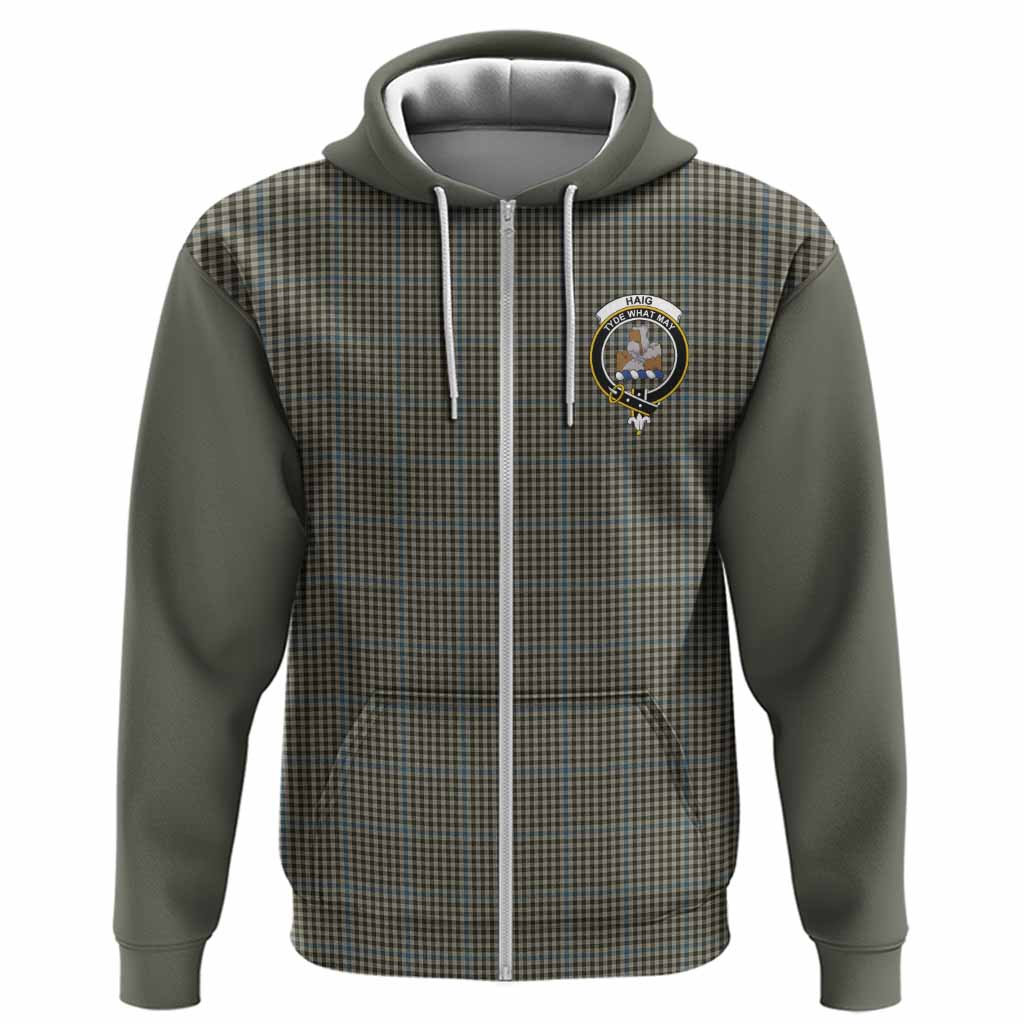 Haig Tartan Accent Hoodie with Family Crest